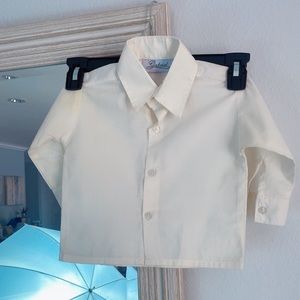 Gabriel Boys White Button Down Polo Shirt - 24M